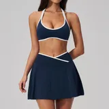 AS2134C-3 · Abyss Blue Abyss Blue Women's Fitness Tennis Athletic Skort High Waist Breathable