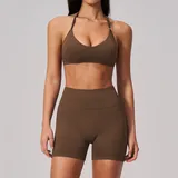 Jujube Brown Running Women's High Waist Yoga Leggings Tummy Control