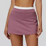 AS3129-4 · Violet Purple Violet Purple Bare Feel Ribbed Women's Tennis Athletic Skort Layered