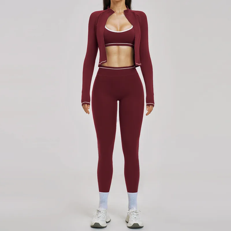 Women's Windproof Yoga Activewear Set 3 Piece Fitted
