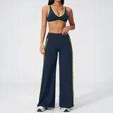 AS3588-4 · Navy Blue Navy Blue Women's Slimming Running Yoga Set Bare Feel Fitted