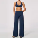 AS3588-7 · Navy Pink Clash Navy Pink Clash Women's Slimming Running Yoga Set Bare Feel Fitted