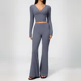 Haze Blue Women's Yoga Fitness Yoga Activewear Set High Waist