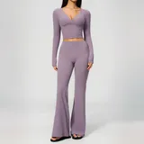 AS4208-4 · Lilac Lilac Women's Yoga Fitness Yoga Activewear Set High Waist