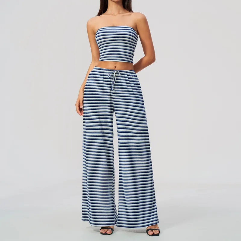 Women's Striped Wide Leg Yoga Pants Wide Leg