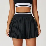 Jet Black Women's High Waist Tennis Athletic Skort High Waist