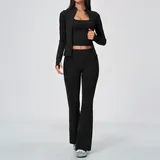 AS5112-2 · Jet Black Jet Black Women's Seamless Running Active Yoga Set 3 Piece