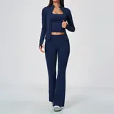 AS5112-4 · Ink Blue Ink Blue Women's Seamless Running Active Yoga Set 3 Piece