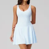 Azure Blue Women's Breathable Running Tennis Skort Quick Dry Pocket