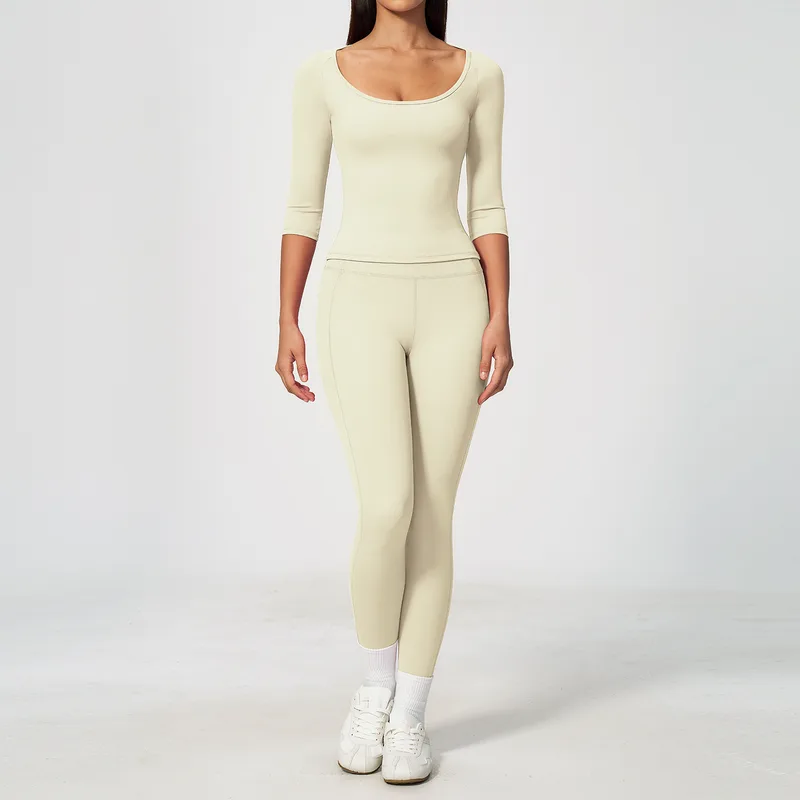 Women's Brushed Yoga Activewear Set Halter Neck Fitted