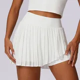 AS8600-1 · Swan White Swan White Women's Layered Fitness Tennis Athletic Skort Quick Dry