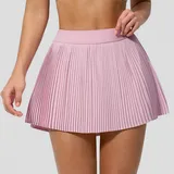 Cream Pink Women's Breathable Tennis Athletic Skort Bare Feel Slimming