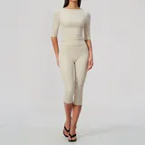 Oat Apricot High Stretch Running Women's Yoga Set 2 Piece