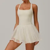AS9091-1 · Cream Almond Cream Almond Quick Dry Running Women's Tennis Skort Layered Breathable