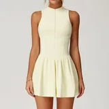 Milk Yellow Running Women's Tennis Athletic Skort Layered Bare Feel