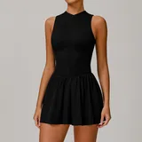 Jet Black Running Women's Tennis Athletic Skort Layered Bare Feel