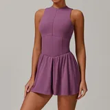 AS9094-5 · Plum Purple Plum Purple Running Women's Tennis Athletic Skort Layered Bare Feel