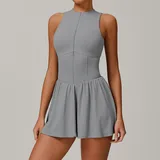 Rhino Grey Running Women's Tennis Athletic Skort Layered Bare Feel