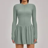 Cardamom Green Women's Pocket Layered Tennis Athletic Skort Bare Feel