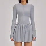 AS9577-4 · Cool Silver Grey Cool Silver Grey Women's Pocket Layered Tennis Athletic Skort Bare Feel