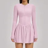 Lilac Pink Women's Pocket Layered Tennis Athletic Skort Bare Feel