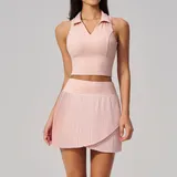 AS9586-4 · Lotus Pink Lotus Pink Tennis Pilates Women's Yoga Set Anti-Chafing Pocket