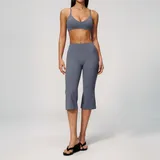 Haze Blue Women's Backless Supportive Yoga Activewear Set 2 Piece