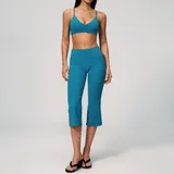 Peacock Blue Women's Backless Supportive Yoga Activewear Set 2 Piece