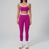 Dragon Fruit Pink Women's Ribbed Bra & Leggings Yoga Activewear Set