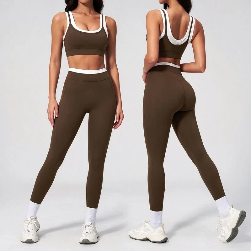 Women's Ribbed Bra & Leggings Yoga Activewear Set