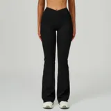 BP2030-2 · Jet Black Jet Black Outdoor Women's Flared Yoga Workout Pants Bare Feel