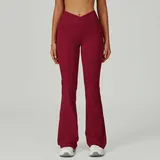 BP2030-3 · Cherry Red Cherry Red Outdoor Women's Flared Yoga Workout Pants Bare Feel
