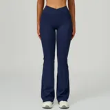 Midnight Blue Outdoor Women's Flared Yoga Workout Pants Bare Feel