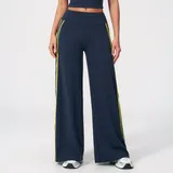 Navy Blue Women's Outdoor Fitness Wide Leg Yoga Pants Flared