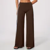 Coffee Blue Clash Women's Outdoor Fitness Wide Leg Yoga Pants Flared
