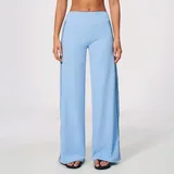 Light Blue Women's Outdoor Fitness Wide Leg Yoga Pants Flared