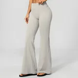 BP4208-1 · Pearl Grey Pearl Grey Women's Running Fitness Flared Yoga Workout Pants Brushed