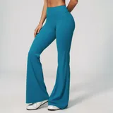 BP4208-2 · Peacock Blue Peacock Blue Women's Running Fitness Flared Yoga Workout Pants Brushed