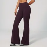 Ink Purple Women's Running Fitness Flared Yoga Workout Pants Brushed