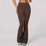BP4535-3 · Red Brown Red Brown Women's Seamless Flared Yoga Pants High Waist Slimming