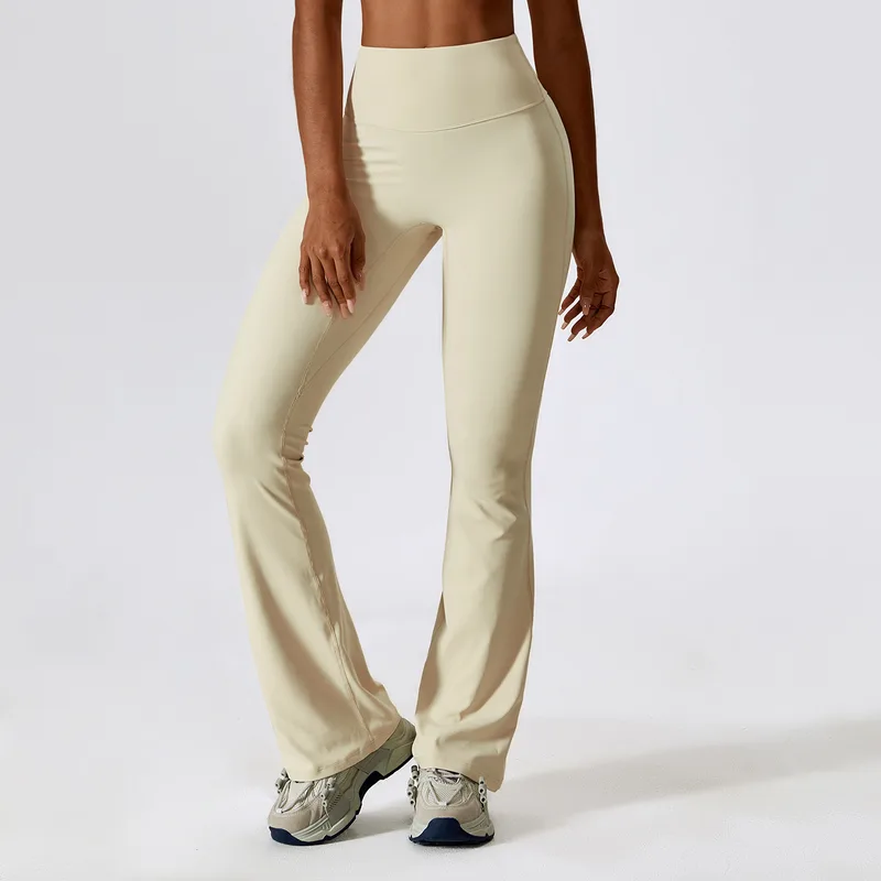 Fitted Casual Women's Wide Leg Yoga Pants Flared