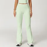 Light Fruit Green Women's Fitness Running Wide Leg Yoga Pants Flared