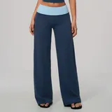 BP9639-1 · Slate Blue Clash Slate Blue Clash Brushed Women's Flared Yoga Workout Pants High Waist