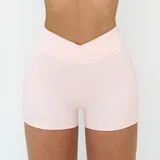 BS2030-1 · Pale Pink Pale Pink Running Women's High Waist Biker Shorts Bare Feel