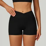 BS2030-2 · Jet Black Jet Black Running Women's High Waist Biker Shorts Bare Feel