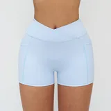 BS2030-5 · Wave Blue Wave Blue Running Women's High Waist Biker Shorts Bare Feel