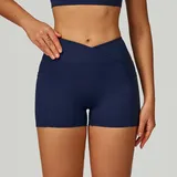 Midnight Blue Running Women's High Waist Biker Shorts Bare Feel