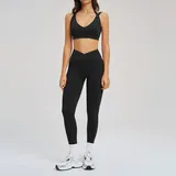 Jet Black Bare Feel Running Women's Yoga Set Backless Fitted