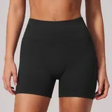 Jet Black Women's Pilates High Waist Biker Shorts High Waist