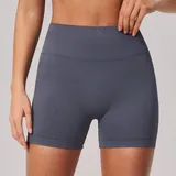 BS2557-4 · Blue Grey Blue Grey Women's Pilates High Waist Biker Shorts High Waist